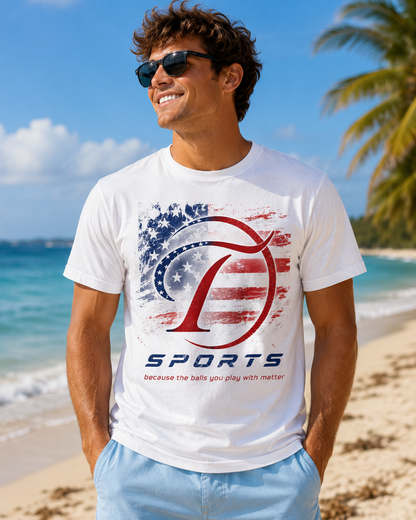 "American Flag" Testicle Sports T-Shirt