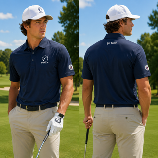 Testicle Golf Polo with Stiff Collar