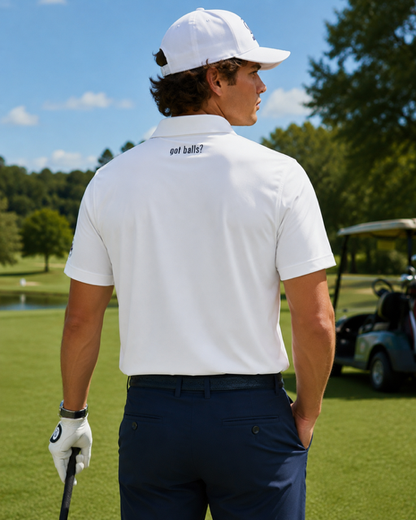 Testicle Golf Polo with Stiff Collar